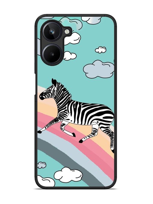 Zebra On A Rainbow Glossy Soft Edge Case for Realme 10 (4G)