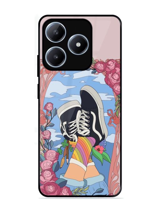 Floral Fantasy Glossy Soft Edge Case for Realme C63 (4G)