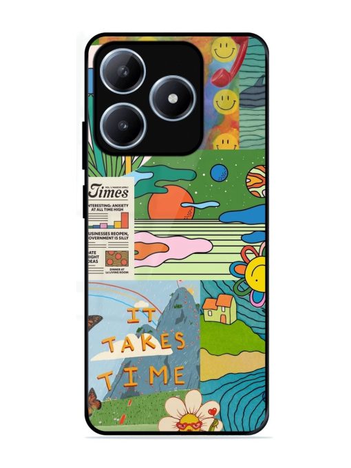 Groovy Vibes Glossy Soft Edge Case for Realme C63 (4G)