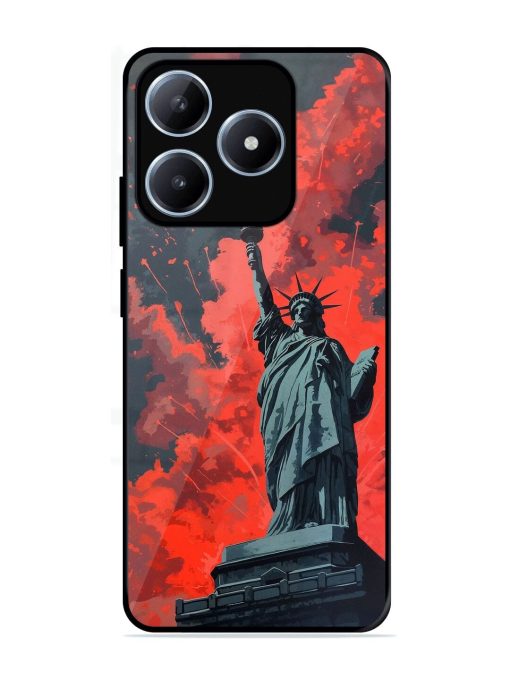 Lady Liberty'S Firework Finale Glossy Soft Edge Case for Realme C63 (4G)