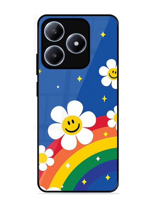 Happy Daisies And Rainbow Sky Glossy Soft Edge Case for Realme C63 (4G)