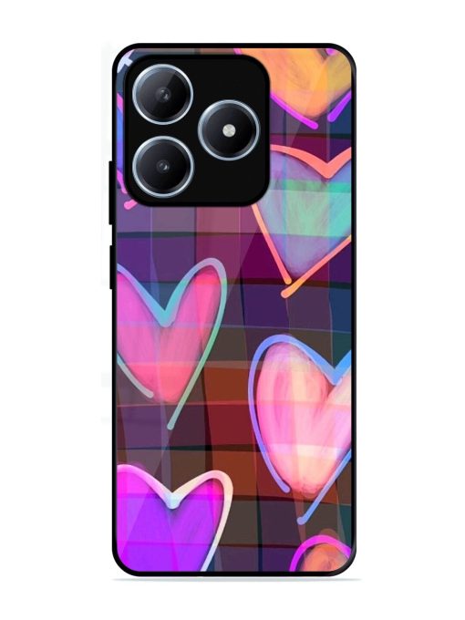 Neon Hearts Glossy Soft Edge Case for Realme C63 (4G)