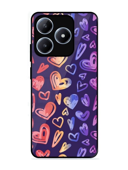 Rainbow Hearts Glossy Soft Edge Case for Realme C63 (4G)