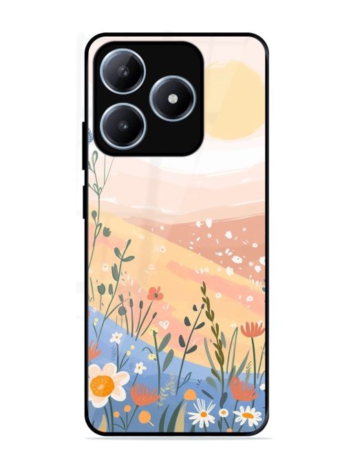 Golden Hour Blooms Glossy Soft Edge Case for Realme C63 (4G)