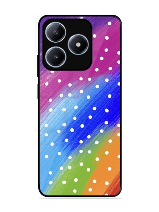 Rainbow Polka Dot Dream Glossy Soft Edge Case for Realme C63 (4G)