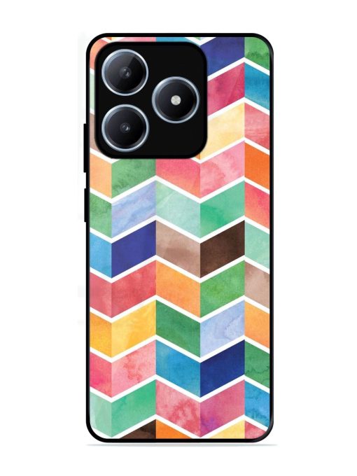 Watercolor Chevron Whimsy Glossy Soft Edge Case for Realme C63 (4G)