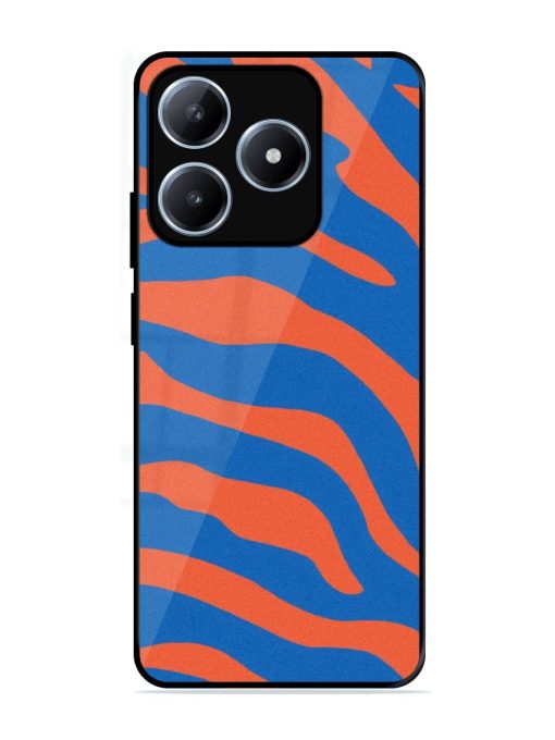 Zebra Stripes In Blue And Orange Glossy Soft Edge Case for Realme C63 (4G)