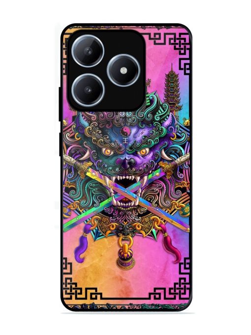 Psychedelic Fu Dog Tapestry Glossy Soft Edge Case for Realme C63 (4G)