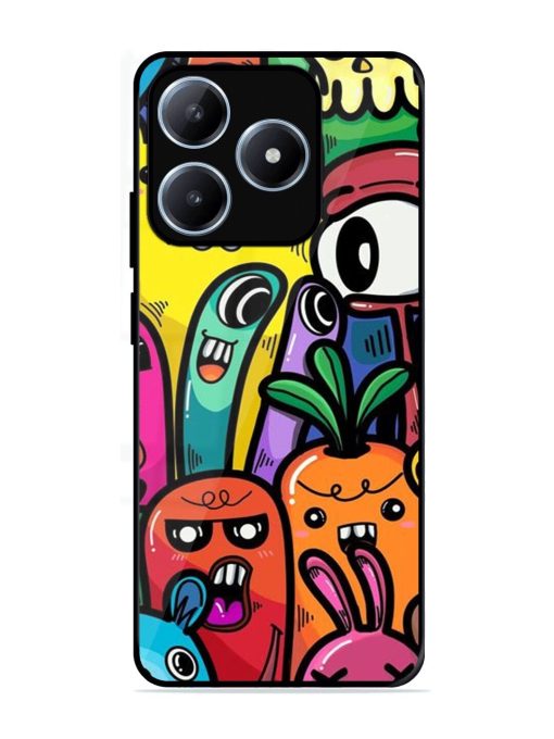 Whimsical Doodle Chaos Glossy Soft Edge Case for Realme C63 (4G)