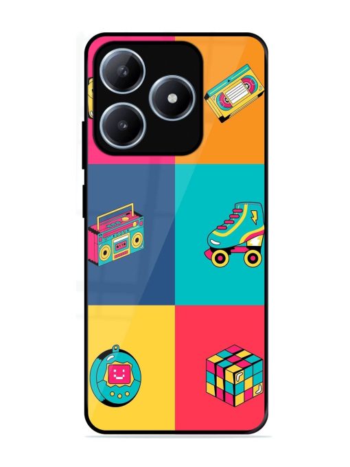 90S Throwback Grid Glossy Soft Edge Case for Realme C63 (4G)