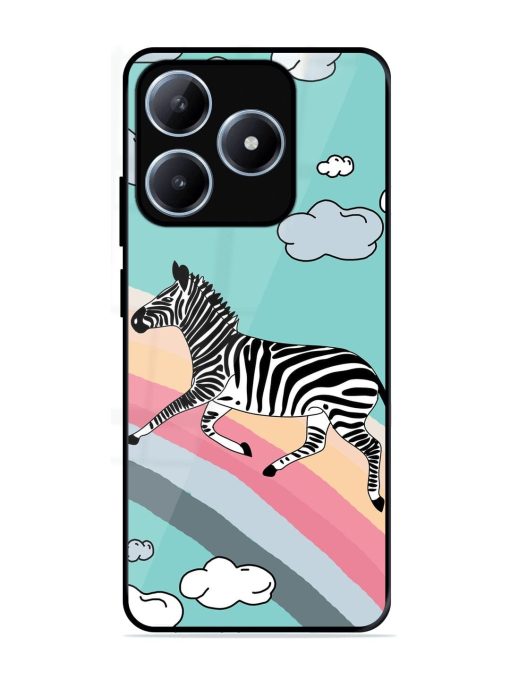 Zebra On A Rainbow Glossy Soft Edge Case for Realme C63 (4G)