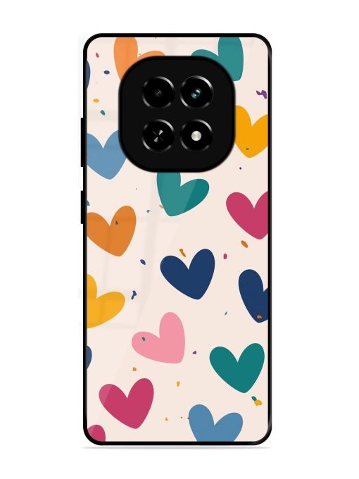 Rainbow Hearts Glossy Soft Edge Case for Realme C63 (5G)