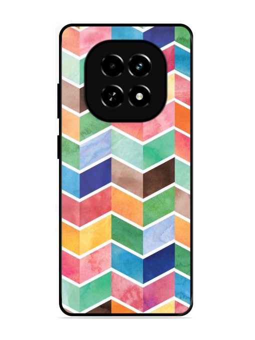 Watercolor Chevron Whimsy Glossy Soft Edge Case for Realme C63 (5G)