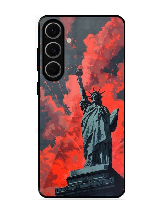 Lady Liberty'S Firework Finale Glossy Soft Edge Case for Samsung Galaxy S24 Fe (5G)