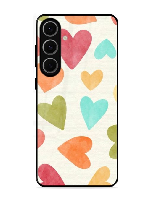 Watercolor Hearts Glossy Soft Edge Case for Samsung Galaxy S24 Fe (5G)