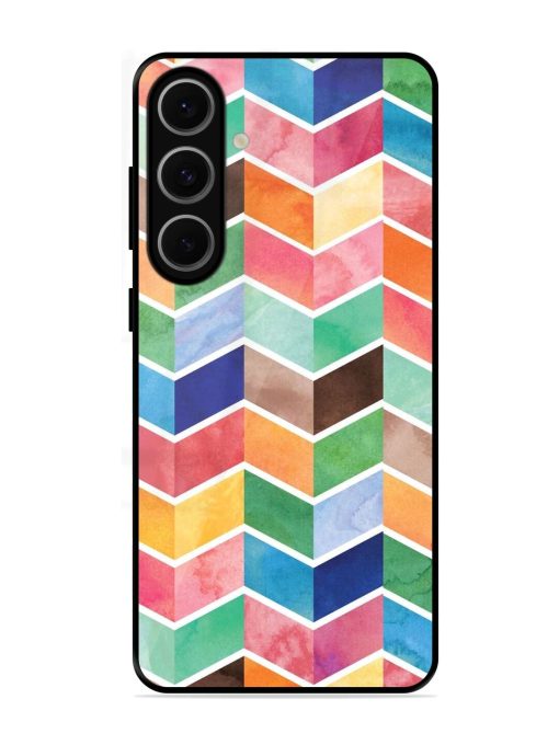 Watercolor Chevron Whimsy Glossy Soft Edge Case for Samsung Galaxy S24 Fe (5G)
