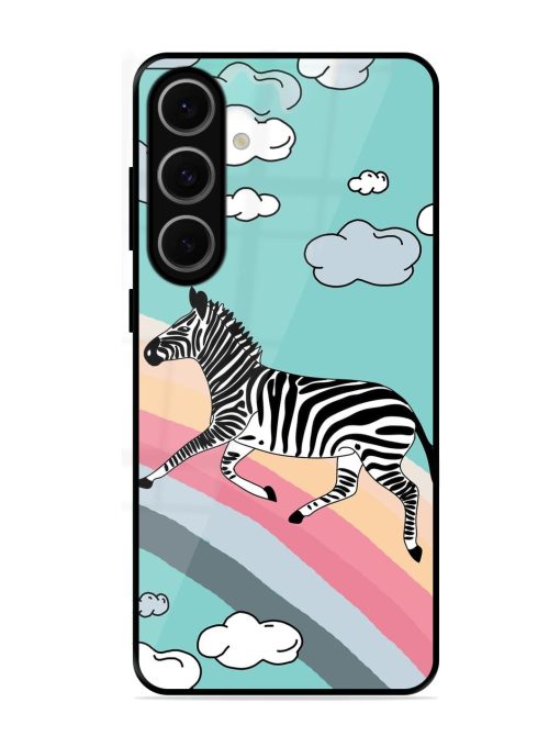 Zebra On A Rainbow Glossy Soft Edge Case for Samsung Galaxy S24 Fe (5G)