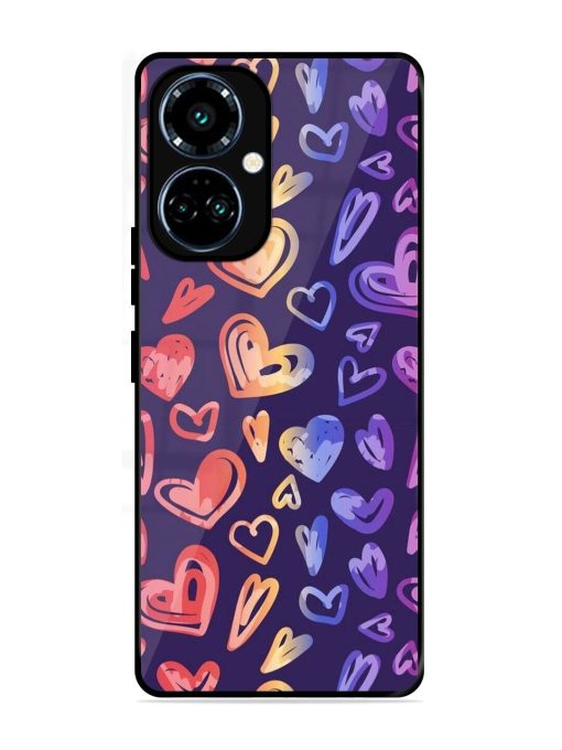 Rainbow Hearts Glossy Soft Edge Case for Tecno Camon 19 Pro (5G)