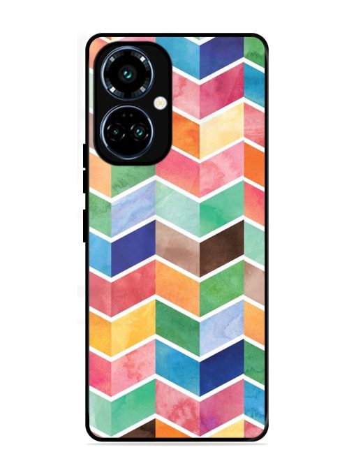 Watercolor Chevron Whimsy Glossy Soft Edge Case for Tecno Camon 19 Pro (5G) Chachhi