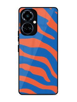 Zebra Stripes In Blue And Orange Glossy Soft Edge Case for Tecno Camon 19 Pro (5G)