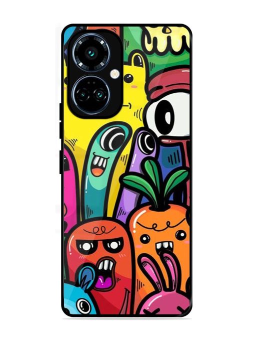 Whimsical Doodle Chaos Glossy Soft Edge Case for Tecno Camon 19 Pro (5G)