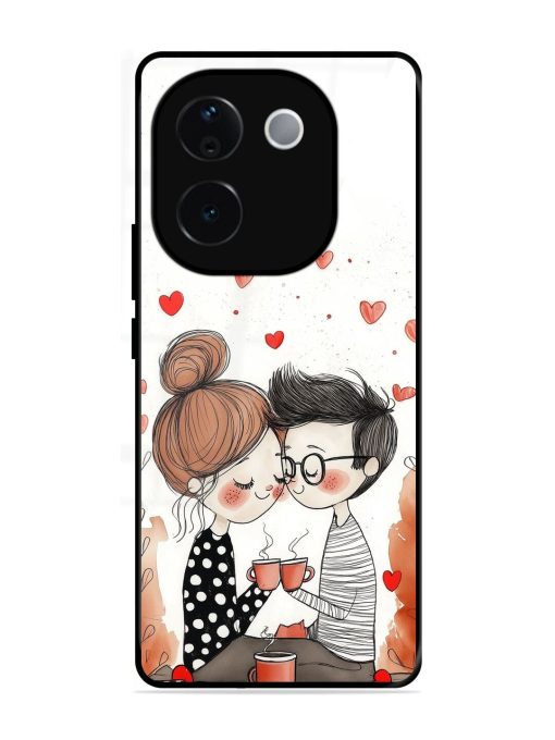 Couple Seating With Coffee Glossy Soft Edge Case for Vivo T3 Pro (5G)