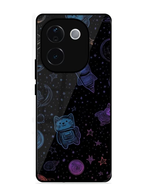 Cosmic Cat Chaos Glossy Soft Edge Case for Vivo T3 Pro (5G)