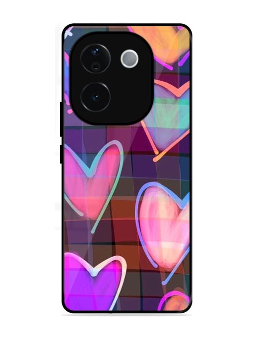 Neon Hearts Glossy Soft Edge Case for Vivo T3 Pro (5G)