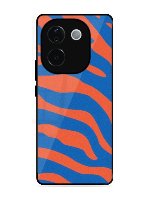 Zebra Stripes In Blue And Orange Glossy Soft Edge Case for Vivo T3 Pro (5G)