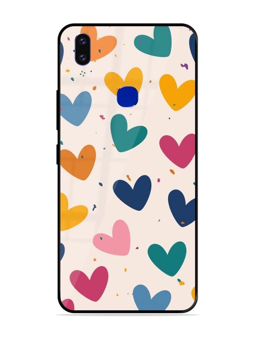 Rainbow Hearts Glossy Soft Edge Case for Vivo V9