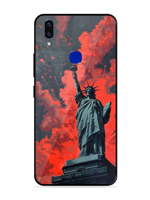 Lady Liberty'S Firework Finale Glossy Soft Edge Case for Vivo V9