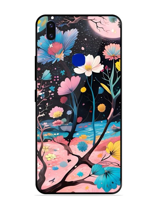 Cosmic Bloom Glossy Soft Edge Case for Vivo V9