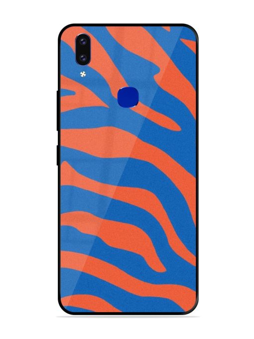 Zebra Stripes In Blue And Orange Glossy Soft Edge Case for Vivo V9