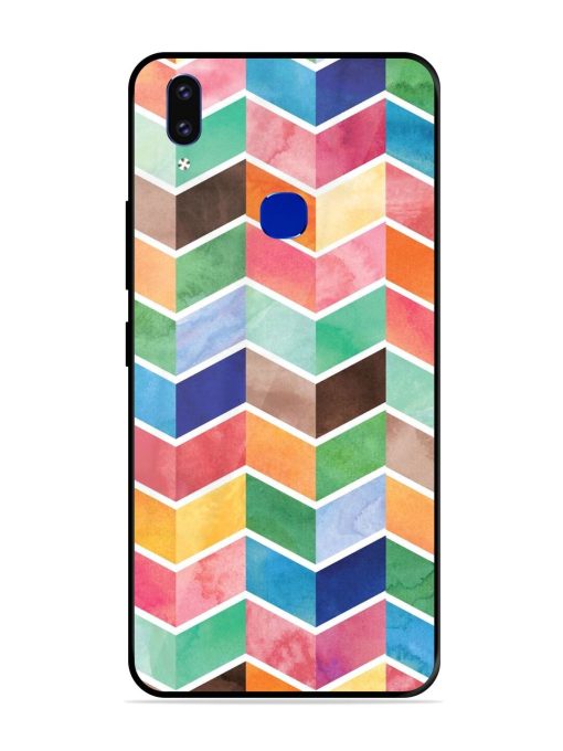 Watercolor Chevron Whimsy Glossy Soft Edge Case for Vivo V9 Pro