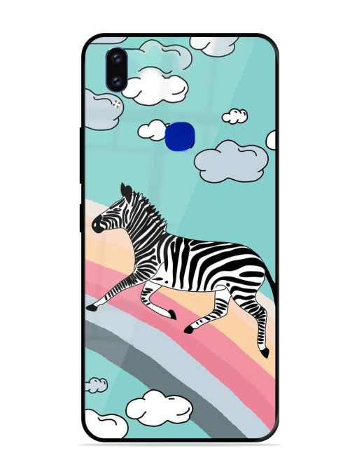 Zebra On A Rainbow Glossy Soft Edge Case for Vivo V9 Pro