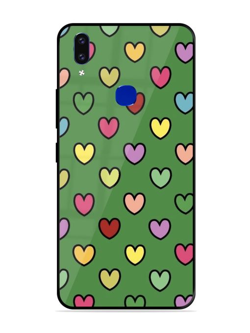 Rainbow Heart Parade Glossy Soft Edge Case for Vivo V9 Youth