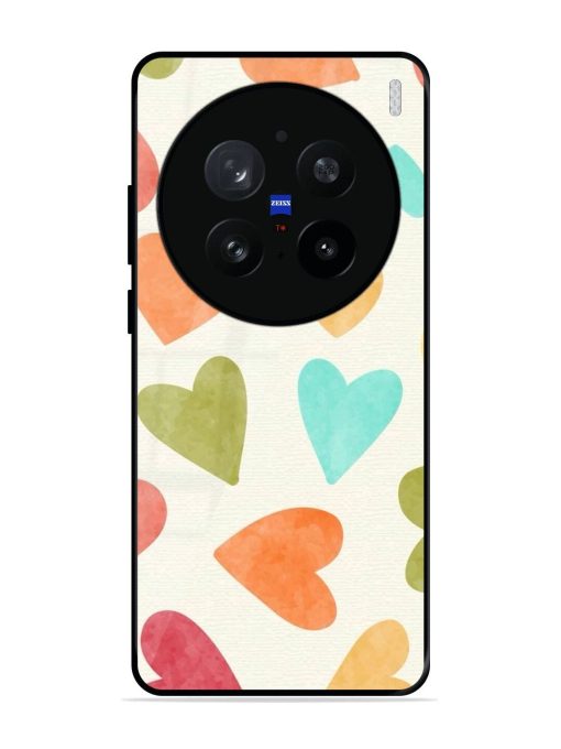 Watercolor Hearts Glossy Soft Edge Case for Vivo X200 Pro (5G)