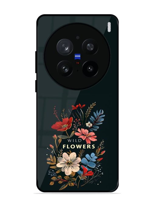 Dark Floral Glossy Soft Edge Case for Vivo X200 Pro (5G)