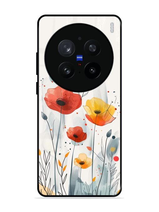 Poppy Fields Glossy Soft Edge Case for Vivo X200 Pro (5G)