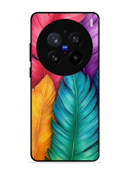 Rainbow Feathers Glossy Soft Edge Case for Vivo X200 Pro (5G)