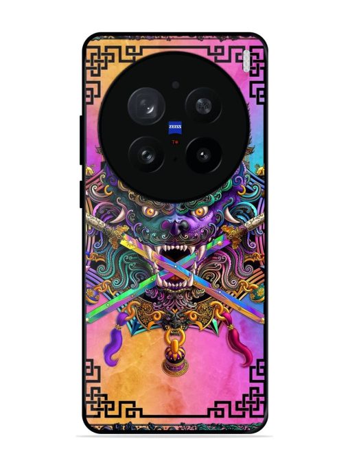 Psychedelic Fu Dog Tapestry Glossy Soft Edge Case for Vivo X200 Pro (5G)