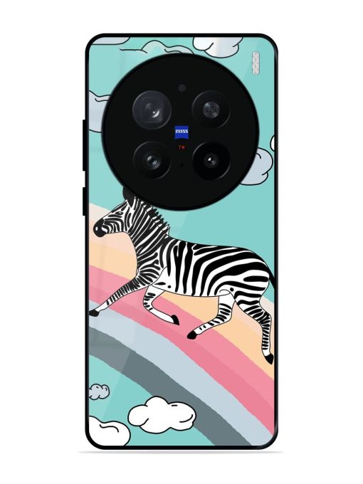 Zebra On A Rainbow Glossy Soft Edge Case for Vivo X200 Pro (5G)