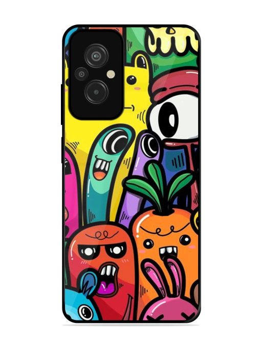 Whimsical Doodle Chaos Glossy Soft Edge Case for Xiaomi Redmi 11 Prime (4G)