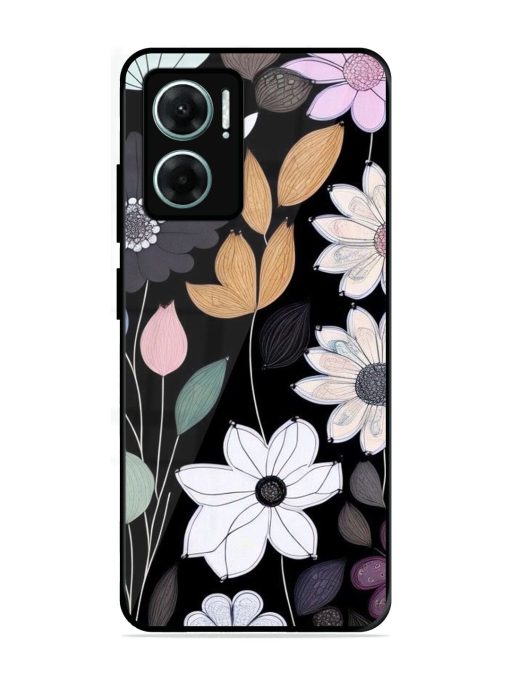 Whimsical Blooms On Black Glossy Soft Edge Case for Xiaomi Redmi 11 Prime (5G)