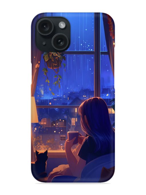 Night View Coffee Girl Snap Case