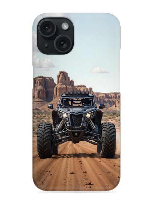 Vehicle Traversing A Rugged Desert Landscape Snap Case