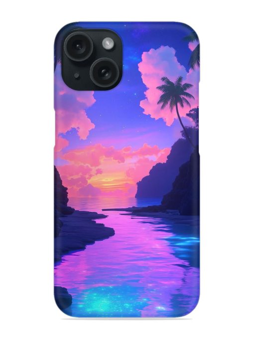 Neon Sunset Beach Snap Case