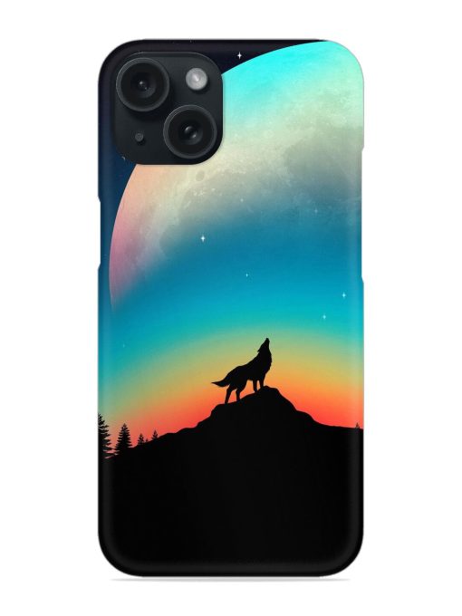 Wolf Howling At A Colorful Moon Snap Case