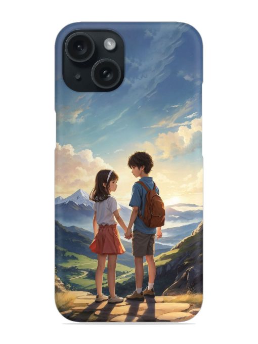 Cute Girl And Boy On Mountain Snap Case