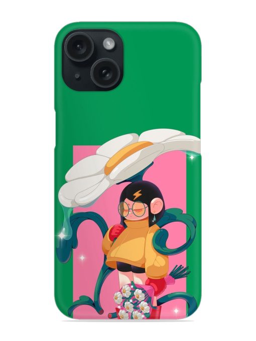 Funky Art With A Cute Cartoon Girl Snap Case